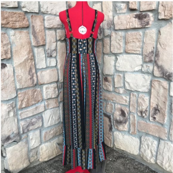 T. Tahari Tile Strip Print Maxi Dress NWT - Picture 3 of 8